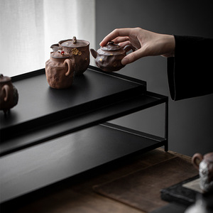 Japanese <b>Iron</b> Coffee <b>Table</b> Small Size Dry Brewing Tea <b>Table</b> For Living Room And Bay Window Maple Tea Shed Color - Product Image 3