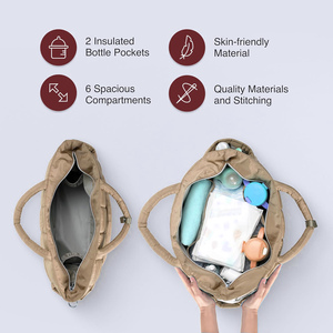 Bolsa de Pañales Acolchada, Bolsa de Mensajero para Bebé, Bolsa de Viaje con Cambiador, Bolsillos Aislados, Bolsa de Pañales Multifuncional Acolchada - Product Image 2