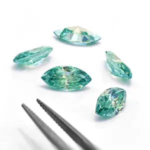 Source Factory Direct Wholesale Pass Diamond Tester Moissanite 0.5-3ct Marquise Moissanite Light Blue Green Moissanite