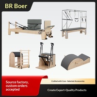 Ensemble de Pilates cinq pièces en aluminium, chêne et érable : Reformer, Chaise Wunda, Ladder Barrel, Correcteur de colonne vertébrale (WJT-55)