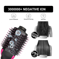 Sèche-cheveux brosse 4-en-1 SMET anti-frisottis en céramique et titane, boucleur à air chaud, outil de coiffure polyvalent