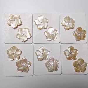 Shiny Natural Handcraft F6 Flower Shape Carved Golden MOP Loose Gemstone Semi-finished For Design - Product Image 4