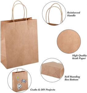 Custom Brand Logo Kraft Paper <b>Bag</b> Birthday Wedding Festival Party <b>Gift</b> <b>Bag</b> with Handle Luxury Black and <b>White</b> Kraft Paper <b>Bags</b> - Product Image 4