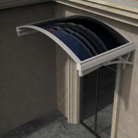Auvent de porte semi-circulaire personnalisé de haute qualité pour les avant-toits de la maison, résistant au vent, à la pluie et aux UV.