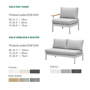 Conjunto de Sofás Modernos de Lujo en Forma de L de Aluminio para Jardín, Balcón, Patio y Uso en Exteriores - Product Image 2