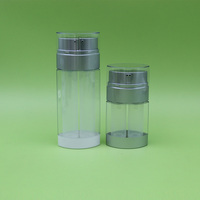 Flacon pompe airless à double compartiment pour emballage cosmétique, idéal pour deux formules de sérum ou crème, personnalisable avec logo, pour soins de la peau