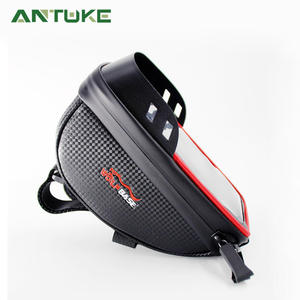 Bolsa para bicicleta Tore, impermeable, con pantalla táctil, para teléfono, correa frontal para bicicleta de montaña, bolsa para manillar de ciclismo, negro, rojo, logotipo Wolfbase - Product Image 2