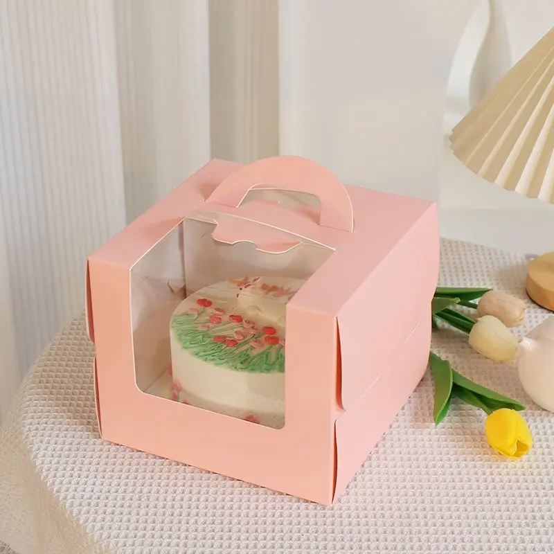 Biểu Tượng Tùy Chỉnh In Cupcake Hộp Với Xử Lý Và Lớn Rõ Ràng Cửa Sổ Cho Cupcakes Sinh Nhật Đám Cưới Valentine Của Ngày Giáng Sinh