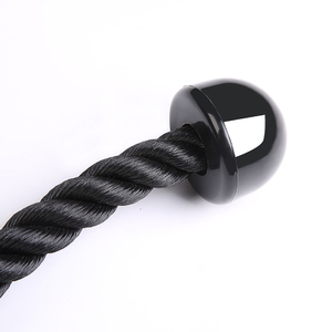 KWO Trainer Home Bicep Black 2 Inch Nylon Heavy Duty Bar Sport Bracer <b>Cable</b> <b>Attachment</b> Single Grip Crunch Tricep Pull Down Rope - Product Image 4