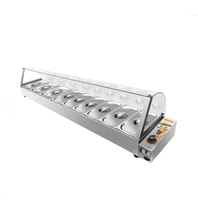 Bain-marie électrique à 5 bacs, machine à réchauffer la soupe de comptoir, réchauffeur de nourriture électrique commercial, bouilloire à soupe en acier inoxydable