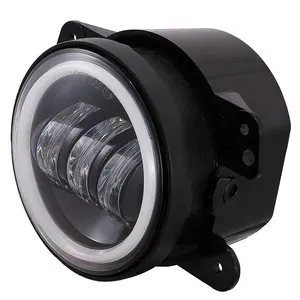 4'' inch led fog lights for Jeep Wrangler JK accessories black & chrome fog driving lamps with halo drl & turn signal