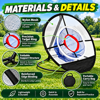 MAI CCA Filet de golf pliable pour le chipping, en nylon, montage rapide, sac de transport portable, entraînement en extérieur, 52x52x47CM, 360 degrés
