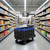 Nouveau Chariot Utilitaire Pliant Breveté 2026, Châssis PP, Plateforme Pliable OEM, Roues Silencieuses Durables de 4 Pouces, Chariot à Main Portable pour la Maison