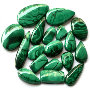 Malachite Loose Gemstone Plain Smooth Cabochon Mix Shape Lot Making Jewelry Wholesale Price Per Gram Natural Good Quality - Product Image 1