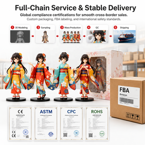 Figurine d'action en vinyle MEIYAN OEM personnalisée, Kimono traditionnel <span class=keywords><strong>japonais</strong></span>, design original, figurine de fille anime pour exposition, vente en gros - Product Image 5