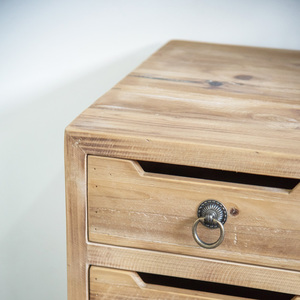 Muebles de Oficina para el Hogar, Mesa Auxiliar de Consola con Cajones, Ahorro de Espacio, Estilo Antiguo, Madera de Abeto y Estructura Metálica - Product Image 4