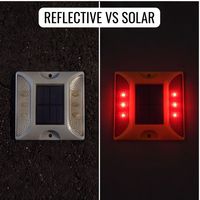 Borne de signalisation routière solaire LED réfléchissante double face en ABS PC haute résistance, prête à l'exportation, pour voies d'accès portuaires