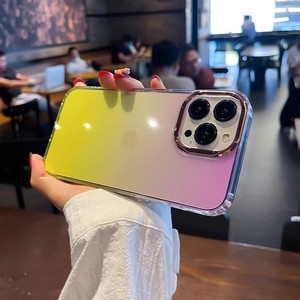 Funda de teléfono a prueba de golpes de TPU con diseño de gradiente de brillo de lujo para iPhone 17 funda trasera esmerilada para iPhone 16 15 Pro Max - Product Image 5