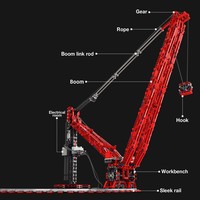 Reobrix 22029 SK6000 Grúa, Modelo de Vehículo de Ingeniería Urbana, Bloques de Construcción Educativos, Juguetes DIY, Regalos, Sets de Bloques de Construcción