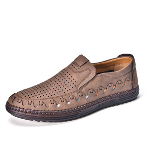 Nuove Scarpe Casual da Uomo in Pelle Cucite a Mano, Slip-On Oversize Traspiranti e Leggere per Esterni 2515 - Product Image 1