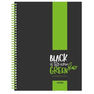 ARDA - Quaderno a Spirale Rigenerabile 80 Fogli A5 Nero/Verde a Quadretti - Product Image 1