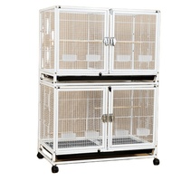 Cage à oiseaux en métal grande capacité, cage d'élevage pour perroquets, cage à oiseaux multifonctionnelle à cloisons, espace ouvert pour groupes d'oiseaux