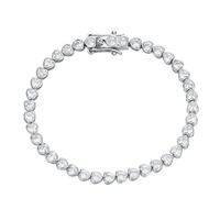 Bracelet tennis en or 14 carats, coupe cœur 3-5 mm, bijoux de luxe unisexe pour femme, cadeau pour mariage ou fête