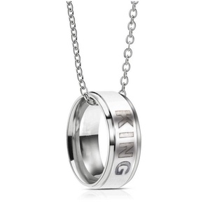 Collana con Ciondolo KING QUEEN alla Moda 2023 per Uomo e Donna, Catena in Acciaio Inossidabile, Gioielli per Coppie - Product Image 2