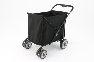Chariot de promenade pliable robuste pour animaux de compagnie, grande capacité, avec poignée et suspension à bouton, pliage rapide à ressorts - Product Image 1
