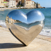 Escultura de Corazón en Acero Inoxidable Pulido para Villa Park Plaza