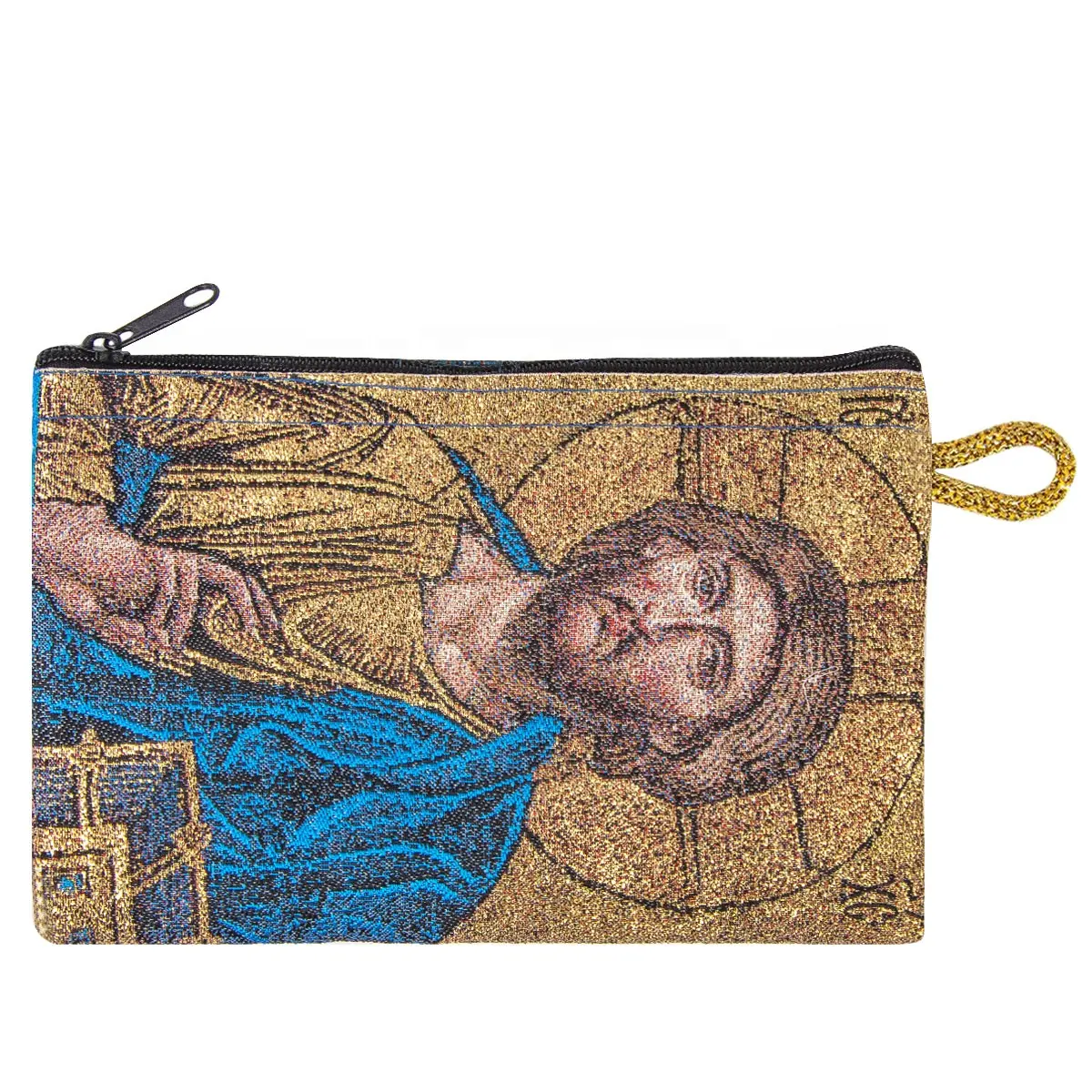 기독교 Iconography 예수 디자인 짠 지갑 & 묵주 파우치