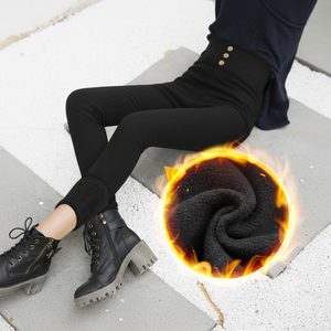 Leggings in pile invernale aderente da donna con pelliccia di visone collant per il freddo - Product Image 1