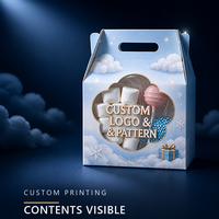 Boîte cadeau de Noël bleu ciel sur mesure avec poignée, impression ciel bleu et impression cadeau enveloppant pour emballage alimentaire
