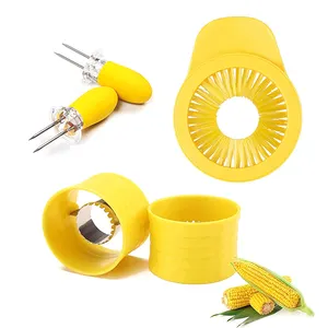 Pelacables de maíz de acero inoxidable, 3 uds., cepillo de maíz, tenedor, juego de herramientas de cocina, accesorios para barbacoa