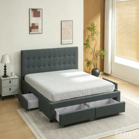 Lit rembourré de haute qualité au design moderne, alliant luxe haut de gamme, confort et style tissu moderne, 2026