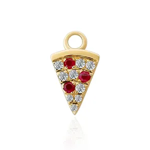 Vàng đồ trang sức mỹ 14K bất Vàng Vàng quyến rũ Mặt dây chuyền với ruby và moissanite đồ trang sức DIY phụ kiện với kích thước dễ thương