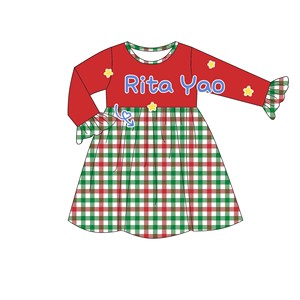 Set di abbigliamento natalizio per bambini e neonati in cotone rosso blu a quadretti abbinati Leggings da bambina Set di pantaloni per ragazzi - Product Image 2