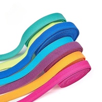 Bande élastique brossée double face 1 cm de large, couleur unie, en nylon sergé mat doublement brossé, pour vêtements, bretelles, rouleau extensible