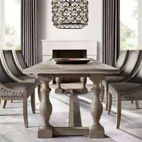 Amerikanischer Landhausstil Rechteckiger Holz-Esstisch Moderner Französischer Retro-Langtisch für Villa Ferienhaus Wohnzimmer