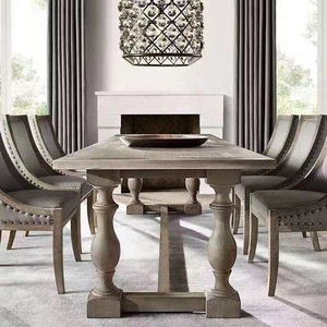 Tavolo da Pranzo Rettangolare in Legno Stile Country Americano, Tavolo Lungo <span class=keywords><strong>Moderno</strong></span> Retrò Francese <span class=keywords><strong>per</strong></span> Villa, B&B, <span class=keywords><strong>Soggiorno</strong></span> - Product Image 2