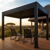 Pergola à lames orientables 12x12 pieds en aluminium thermolaqué, toit bioclimatique réglable, imperméable, auvent de patio, gazebo de jardin, fournisseur