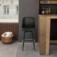 Tabouret de bar contemporain pivotant en métal en PVC, cuir, siège baquet moderne, meubles pour la maison, bar, salon, hôtel