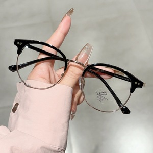 31156 Lunettes optiques demi-cerclées style japonais, monture sourcil, unisexe, verres PC anti-lumière bleue, origine Taizhou - Product Image 1