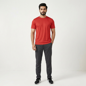 T-shirt pour homme à manches courtes, respirant, décontracté, coupe classique, couleur unie, style basique, col rond - Product Image 1
