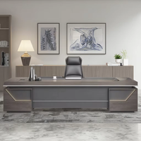 Bureau moderne de luxe en bois en forme de L pour les gestionnaires de patrons Mobilier de bureau de direction haut de gamme