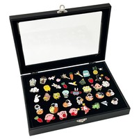 Cadre de rangement transparent anti-poussière pour badges, broches et médailles, présentoir en cuir PU pour collection de bijoux et médailles