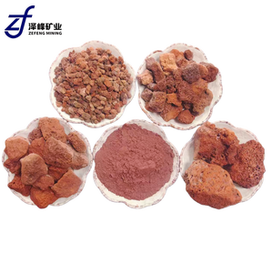 Pierre volcanique naturelle en gros - <span class=keywords><strong>Roche</strong></span> de lave pour aménagement paysager, décoration d'aquarium, plantes, silicate rouge/noir, sac de 25 kg - Product Image 1