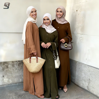 Abaya NIDA sur mesure OEM, robe musulmane modeste, style Dubaï, vintage turc, abaya islamique à manches longues pour un usage quotidien