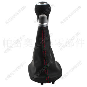 Pommeau de levier de vitesse Palo Car pour Volkswagen Caddy Audi R32 5 vitesses, cuir, surpiqûres rouges, ergonomique - Product Image 3