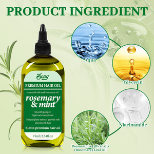 Suero orgánico natural del aceite del pelo del árbol del té de Batana del romero Anti-Fizz Cruelty-Free para el uso casero - Product Image 4